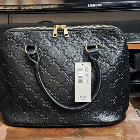 Naturalizer Emboss Designed Leather Handbag + Adjustable Leather Shoulder Strap - Picture 2 of 6